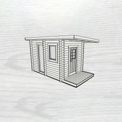 Skansnäs Funkis 7 m² Fristående Utebastu med Altan & Pulpettak