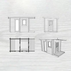 Skansnäs Funkis 7 m² Fristående Utebastu med Altan & Pulpettak