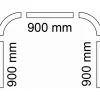 Skena 900x900x900 mm Vit