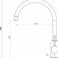 Solid SO-1007E Rostfri Engreppsblandare Svängbar Pip