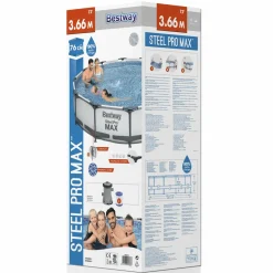 Steel Pro Max Ø3,66m 76cm Stålramspool Ovanmark med Filterpump