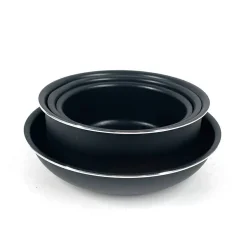 Svart 9 Delar Grytor & Stekjärn med Avtagbara Hantag & Non-Stick