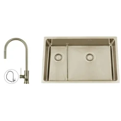 Titan 73 KHX Nickel med Köksblandare Steel Accent D