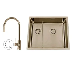 Titan 53 KHX Nickel med Köksblandare Steel Accent D