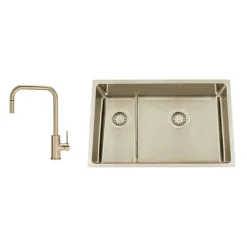 Titan 73 KHX Nickel med Köksblandare Steel Accent Square D