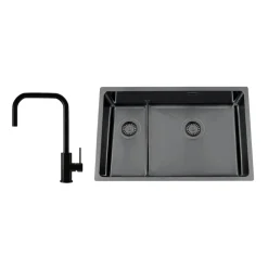 Titan 73 KHX Nickel med Köksblandare Steel Accent Square D
