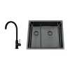 Titan 53 KHX Nickel med Köksblandare Steel Equip Shadow