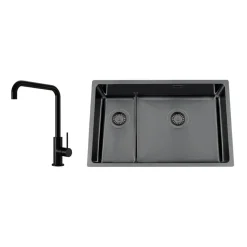 Titan 73 KHX Nickel med Köksblandare Steel Mood Shadow
