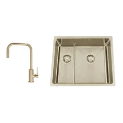 Titan 53 KHX Nickel med Köksblandare Steel Accent Square D