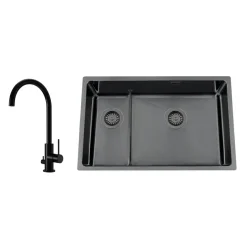 Titan 73 KHX Nickel med Köksblandare Steel Equip D