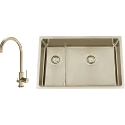 Titan 73 KHX Nickel med Köksblandare Steel Equip D