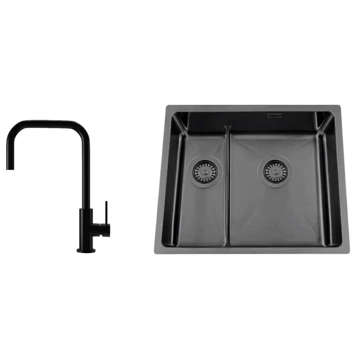 Titan 53 KHX Nickel med Köksblandare Steel Accent Square Shadow