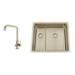 Titan 53 KHX Nickel med Köksblandare Steel Mood D