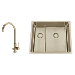 Titan 53 KHX Nickel med Köksblandare Steel Equip D