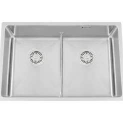 Titan72 K X Nickel Rostfri Dubbel med Korgventil & Vattenlås