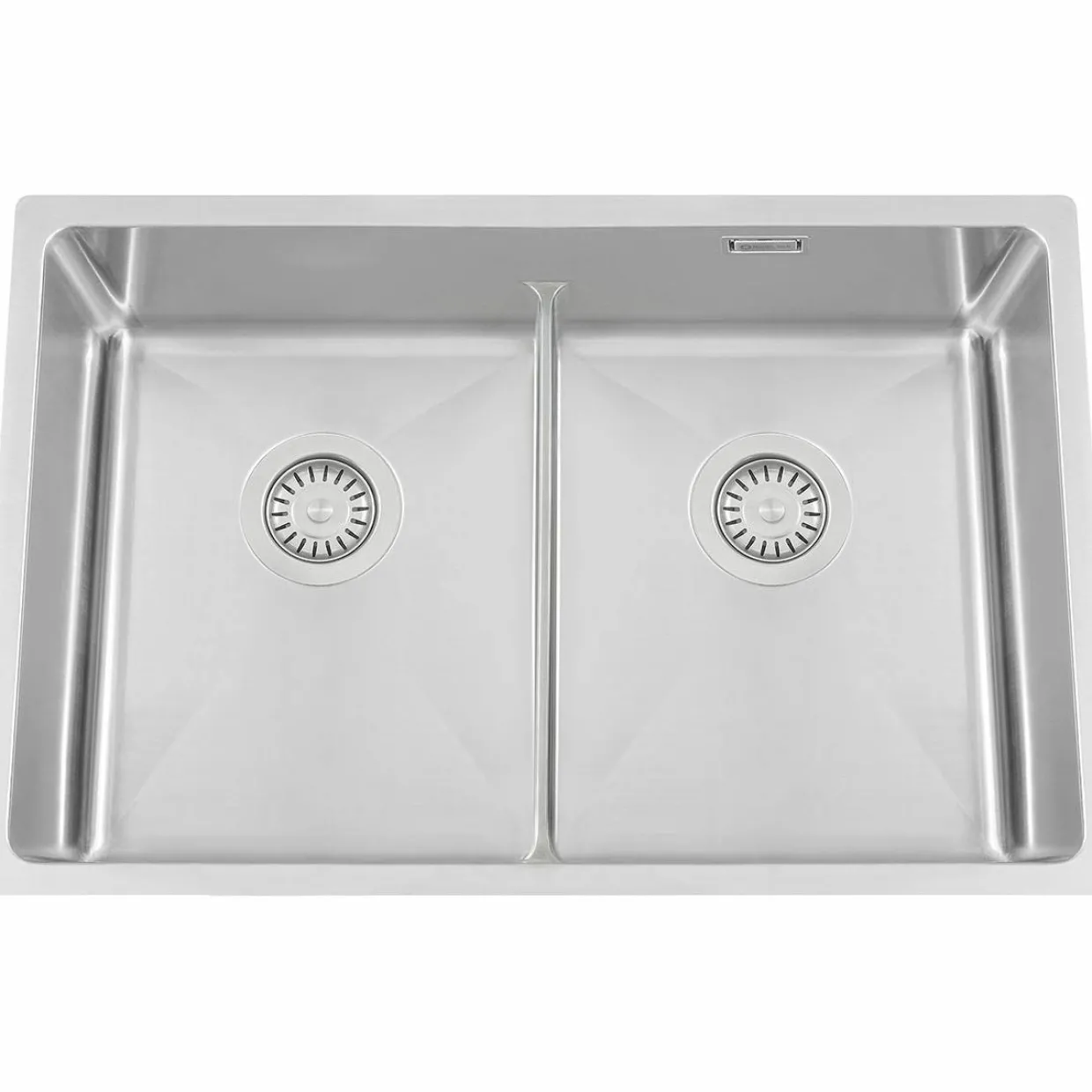 Titan72 K X Nickel Rostfri Dubbel med Korgventil & Vattenlås
