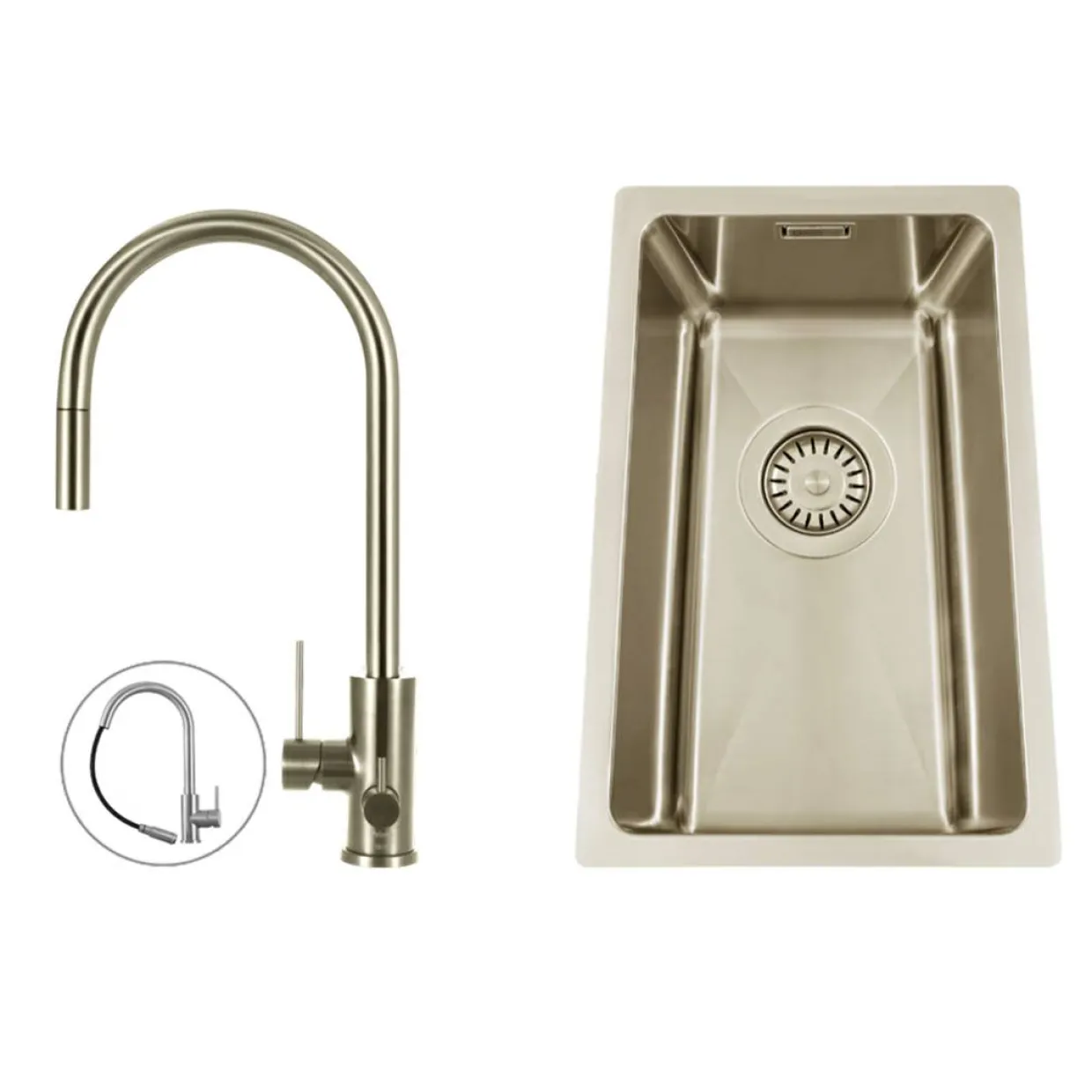 Titan 230 X med Köksblandare Scandtap Steel Accent D