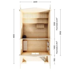 Tulilampi 10,3 m² Fristående Utebastu med Sadeltak & Dubbla Rum