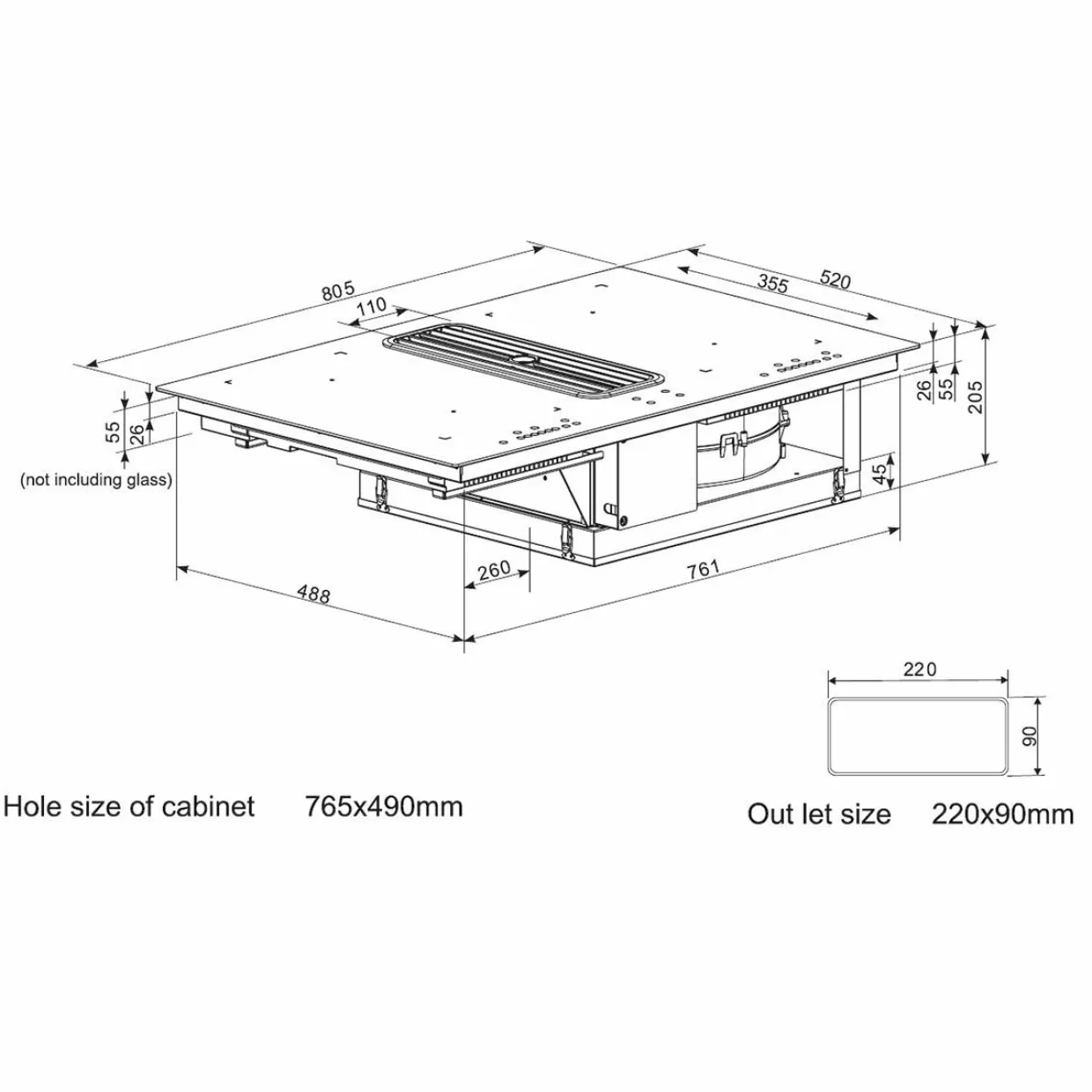 Typhoon II Flex Zone Induktionshäll med Inbyggd Fläkt