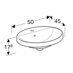 Variform 500 mm Infälld Ovalt Kanthylla