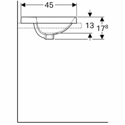 Variform 550 mm Infälld Rektangulärt Kanthylla