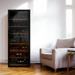 WineExpert 126 Fullglass SW-126B Svart med 2 Zoner och Plats för 126 Flaskor