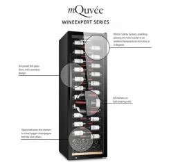 WineExpert 126 Fullglass SW-126B Svart med 2 Zoner och Plats för 126 Flaskor