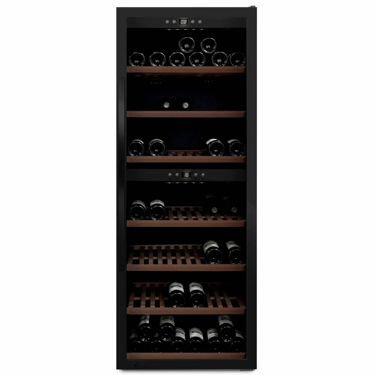 WineExpert 126 Fullglass SW-126B Svart med 2 Zoner och Plats för 126 Flaskor