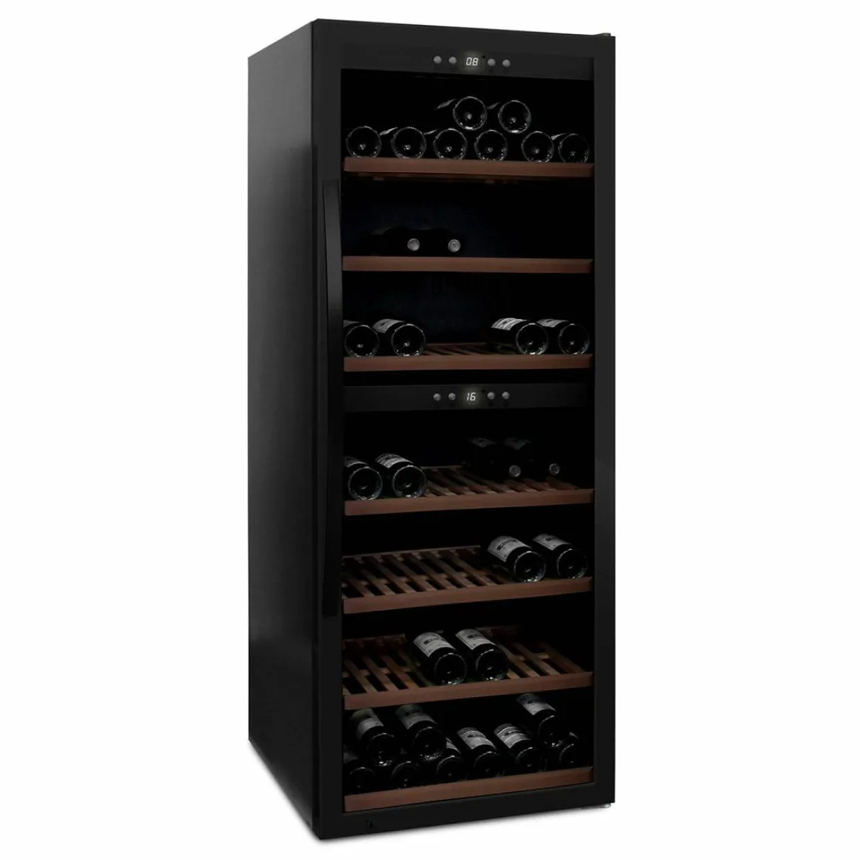 WineExpert 126 Fullglass SW-126B Svart med 2 Zoner och Plats för 126 Flaskor