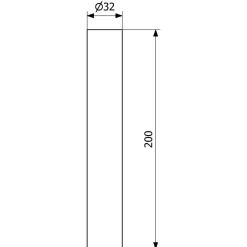 Ø32x200 Förkromad Mässing