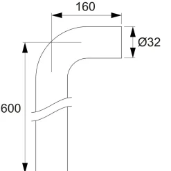 90° Ø32x160x600